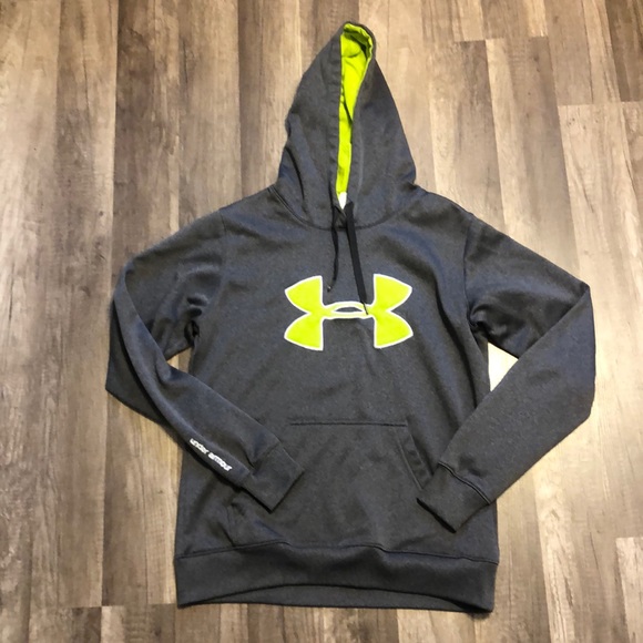 Under Armour Tops - Under Armour gray and green pull over sweatshirt